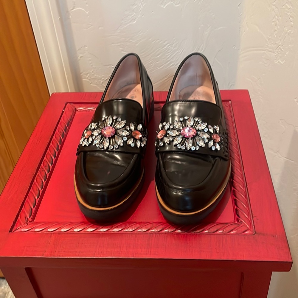 Kate Spade Bling Black Loafers. Adorable.